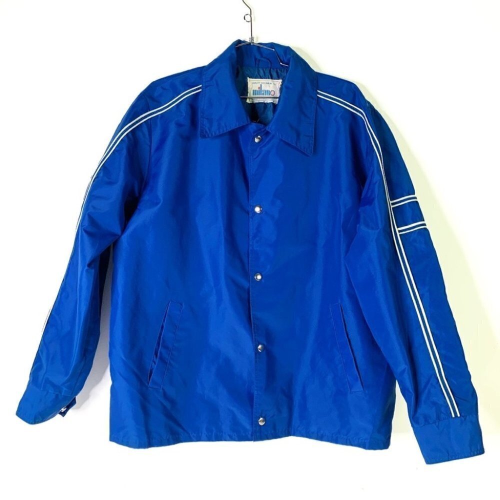 VINTAGE BLUE WATERPROOF RAIN SPRING SUMMER JACKET UNISEX MEN WOMEN SIZE …